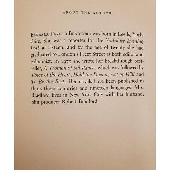 The Woman in His Life by Barbara Taylor Bradford – G+ Romance Hardcover - Picture 6 of 10